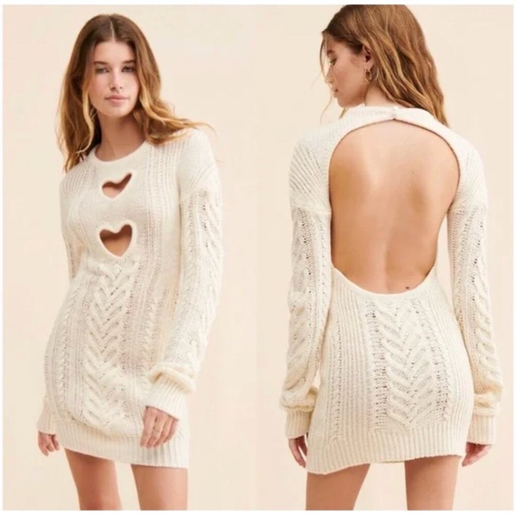 For Love And Lemons Dresses & Skirts - For Love and Lemons Vera Sweater Dress - Heart Cutout - NWT